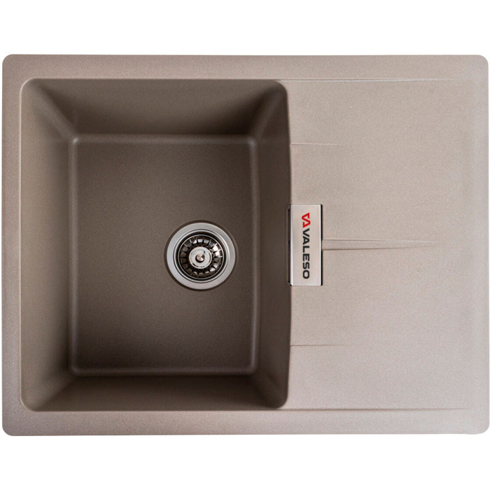Valeso Zirkone 6250 titanium - inset countertop sink; 62 cm wide; rectangular shape