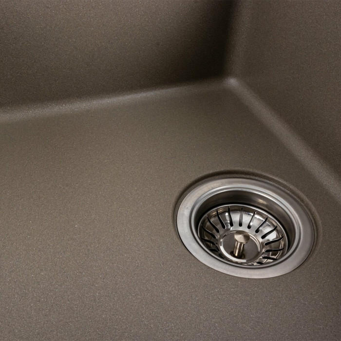 Valeso Zirkone 6250 titanium - inset countertop sink; 62 cm wide; rectangular shape