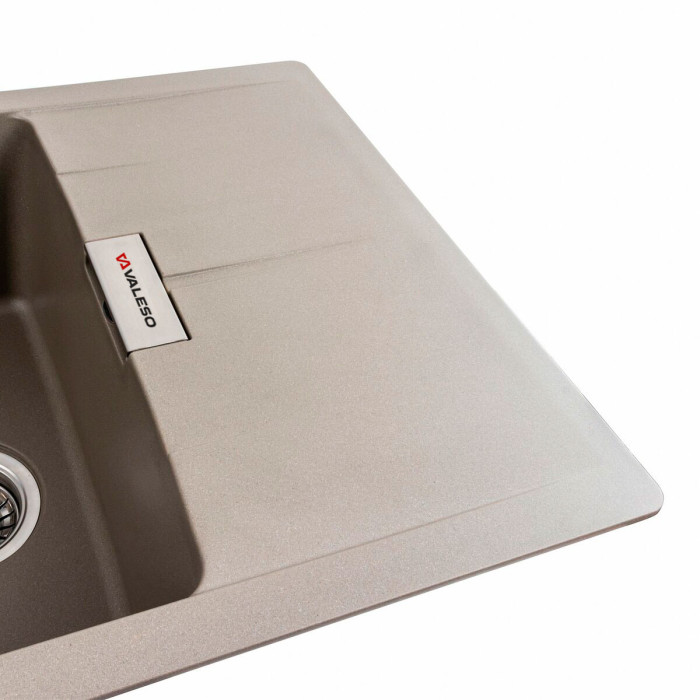 Valeso Zirkone 6250 titanium - inset countertop sink; 62 cm wide; rectangular shape