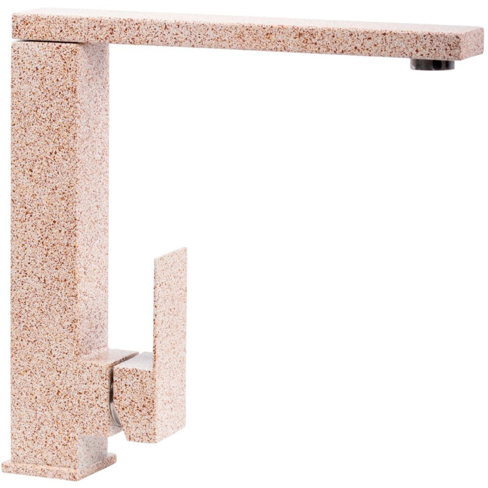 Valeso 30 FHP caramel kitchen faucet — cubic design, matching granite sink color