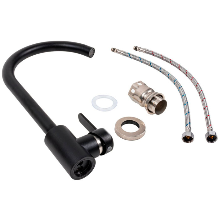 Kitchen faucet Valeso 7990 NEST Black – single-lever, stainless steel