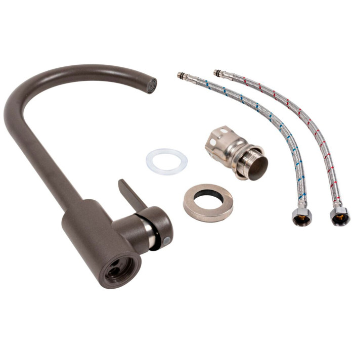 Kitchen faucet Valeso 7990 NEST Dark Rock – stainless steel matching the sink color