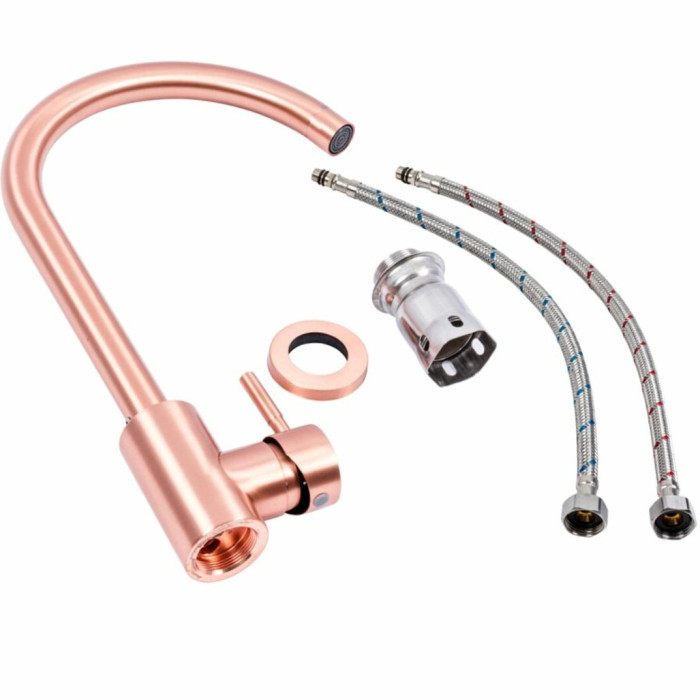 Valeso JW449 PVD copper - kitchen faucet made of stainless steel; copper-colored coating