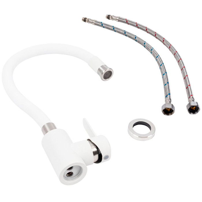 Kitchen mixer Valeso KT91 white/snow-white with flexible reflex spout