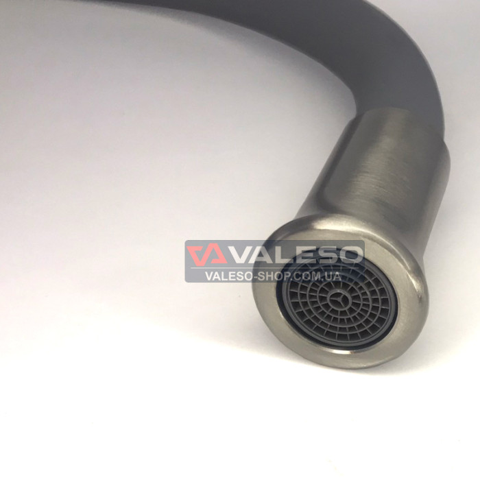 Valeso KT92 gray - kitchen faucet made of stainless steel with a flexible silicone spout