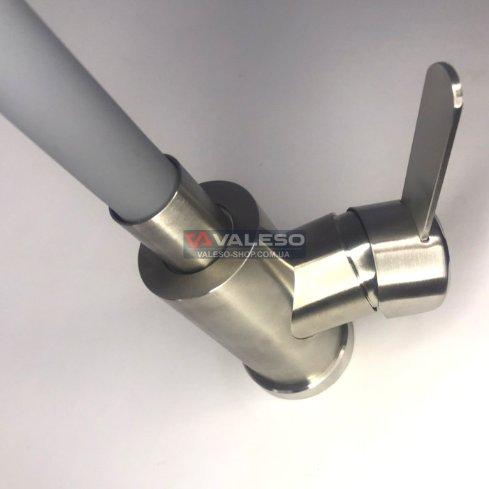 Valeso KT92 gray - kitchen faucet made of stainless steel with a flexible silicone spout