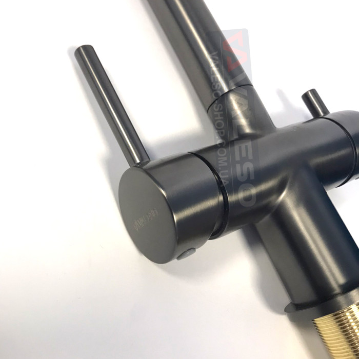 Kitchen faucet Valeso NES TN66 PVD black – faucet with filter and flexible spout