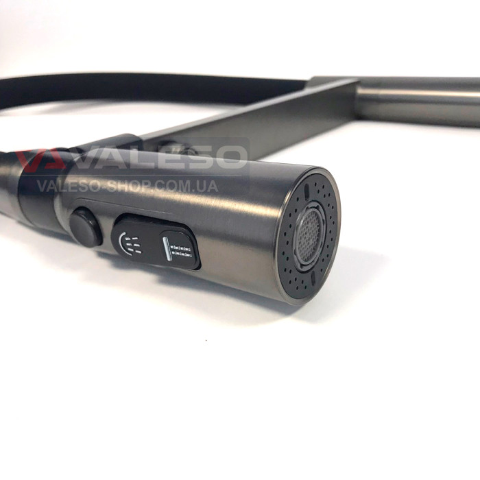 Kitchen faucet Valeso NES TN66 PVD black – faucet with filter and flexible spout