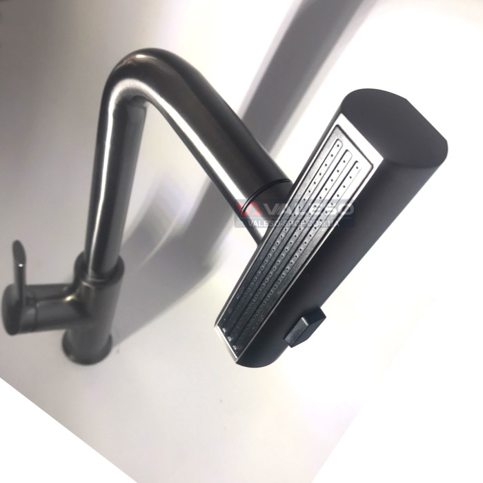 Valeso TH37 PVD Black – Brass Kitchen Faucet with an Innovative "Stream/Shower" Switching System