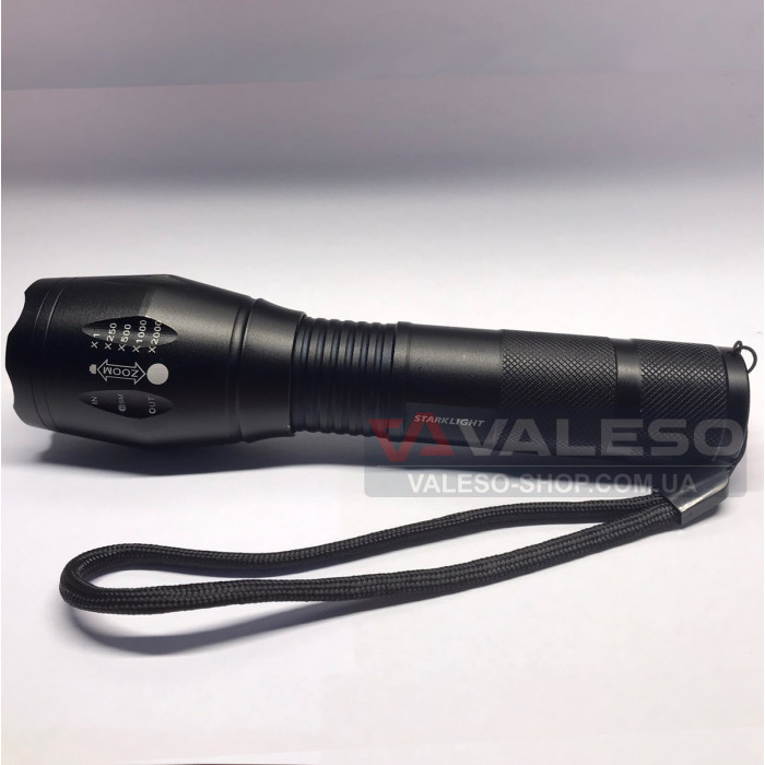 Фонарик Sirius T6 800Lm в черном корпусе из алюминия и линзой