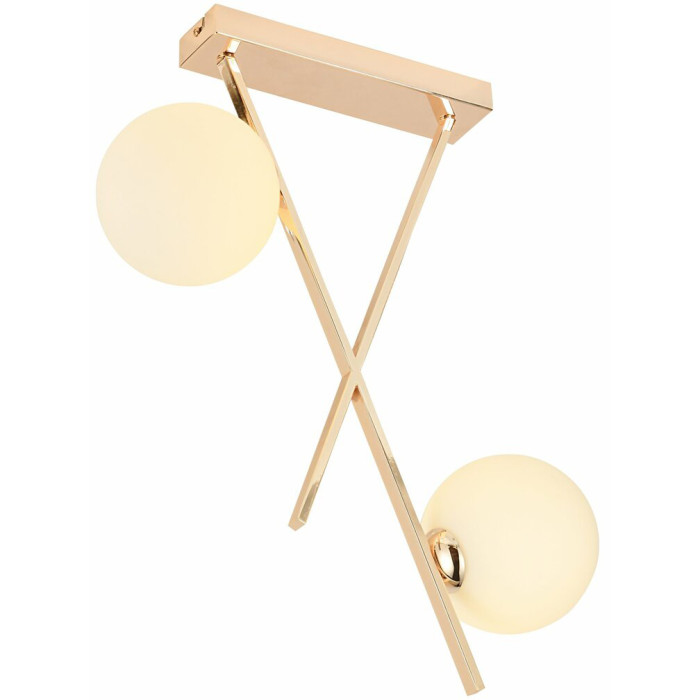 Valeso BC84017-2 GD chandelier with a gold-tone body and spherical shades Valeso BC84017-2 GD chandelier with a gold-tone body and spherical shades