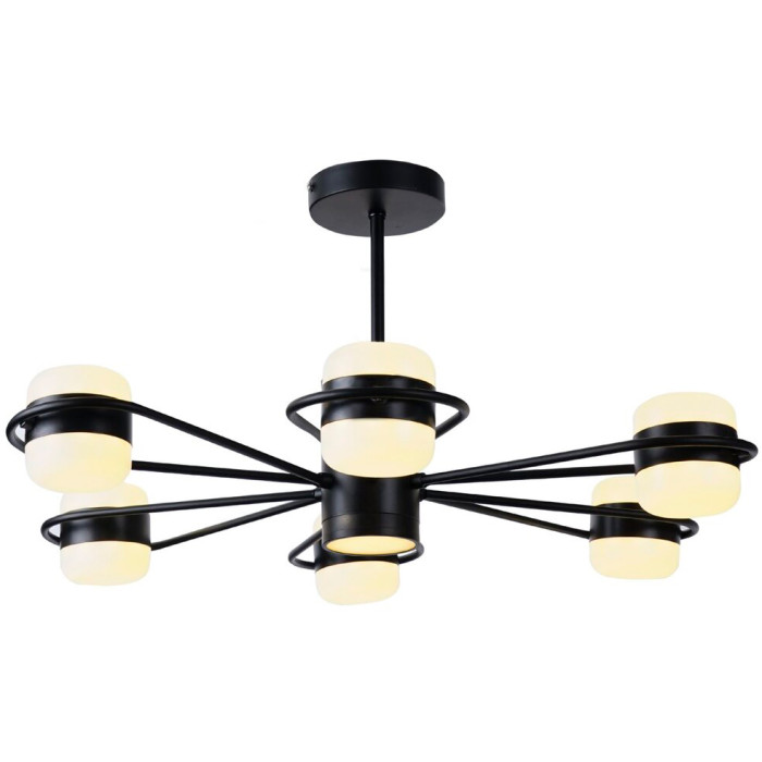 Sirius B N4557/6 BK - LED ceiling chandelier on a stem with 6 shades