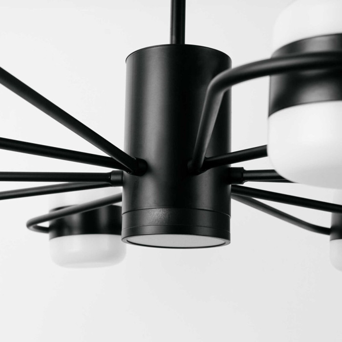 Sirius B N4557/6 BK - LED ceiling chandelier on a stem with 6 shades