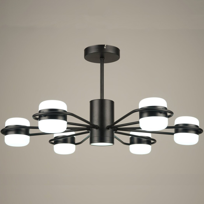 Sirius B N4557/6 BK - LED ceiling chandelier on a stem with 6 shades