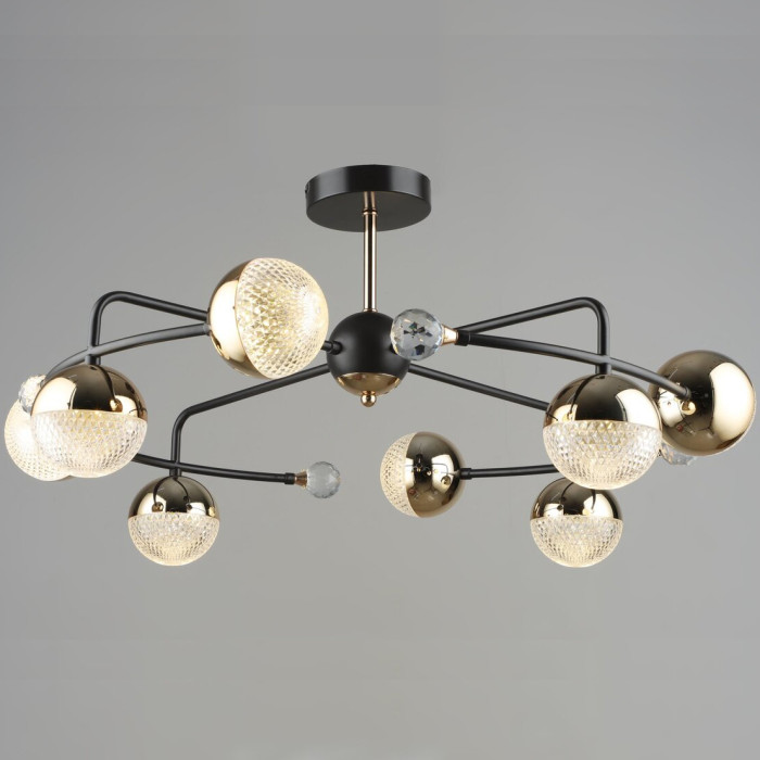 Sirius B N6192/8 Coffee + FGD - diode chandelier with 8 arms and spherical shades