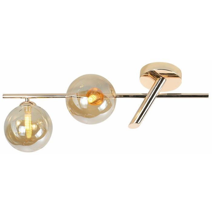 Valeso BX84015-2 GD chandelier with spherical glass shades and gold-finished frame