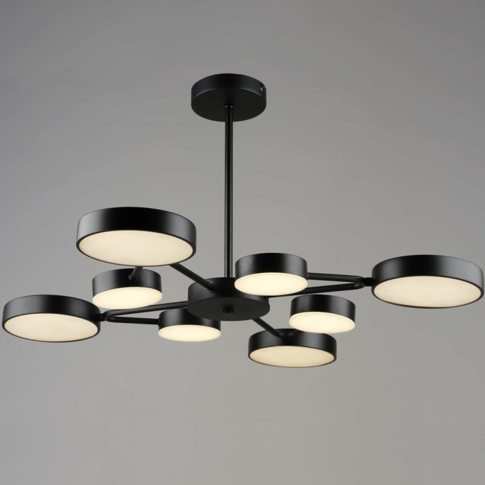 Люстра Valeso B YH1354/4+4 BK - 8 lED плафонов мощностью 84Вт; черный корпус
