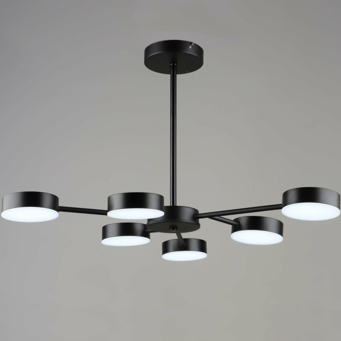 Люстра Valeso B YH1355/6 BK - черная, на 6 круглых LED плафонов