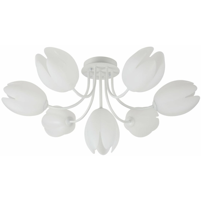 Valeso G 93961/6+1 White chandelier with 7 flower-shaped shades