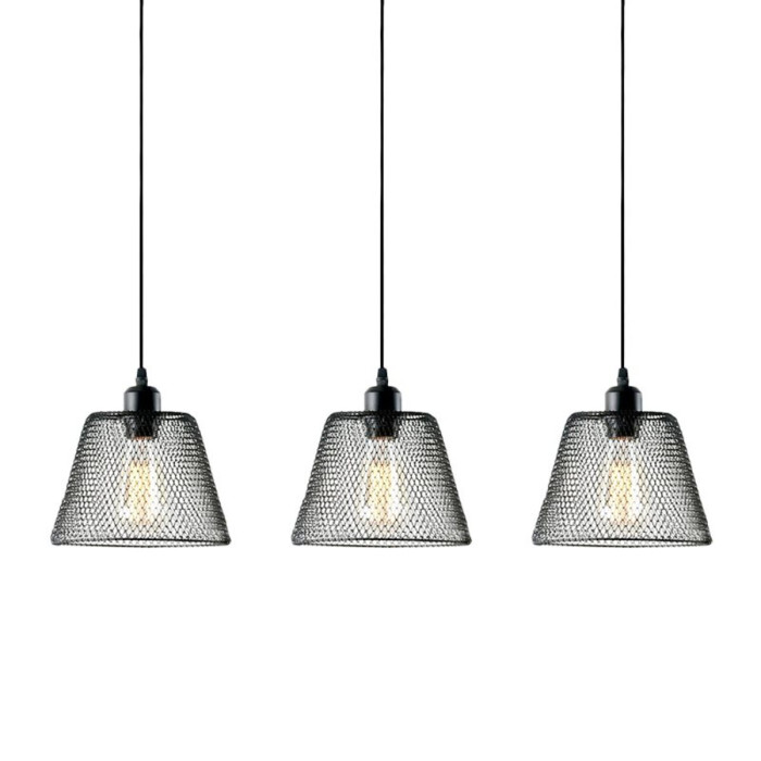 Valeso GLD 22805-3 - chandelier-pendant on 3 shades "metallic mesh black"