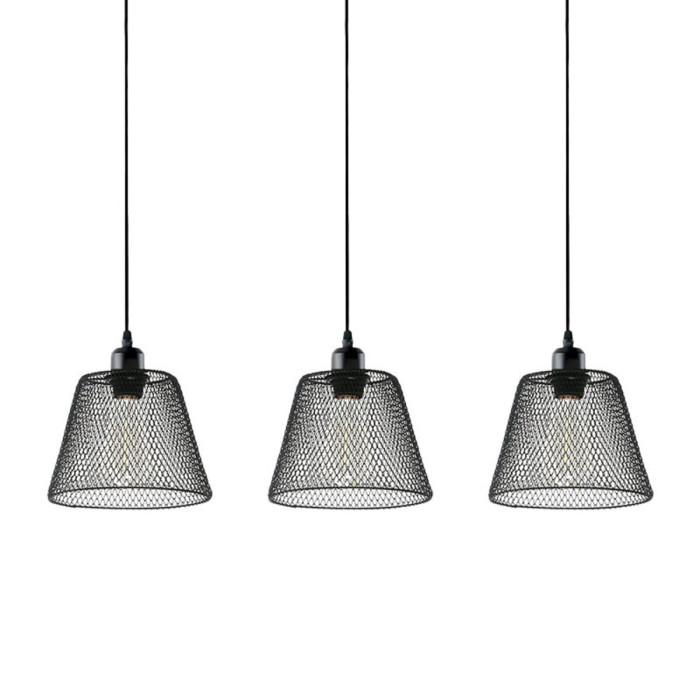 Valeso GLD 22805-3 - chandelier-pendant on 3 shades "metallic mesh black"