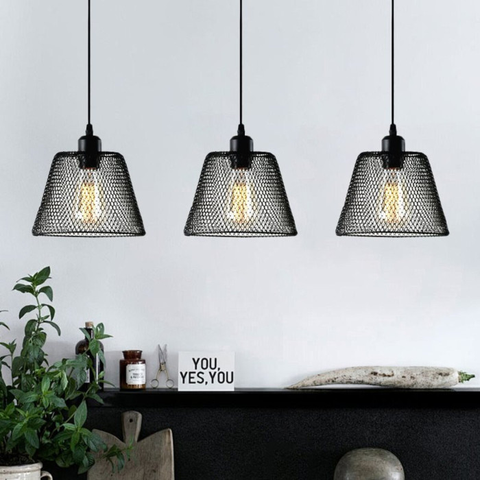 Valeso GLD 22805-3 - chandelier-pendant on 3 shades "metallic mesh black"