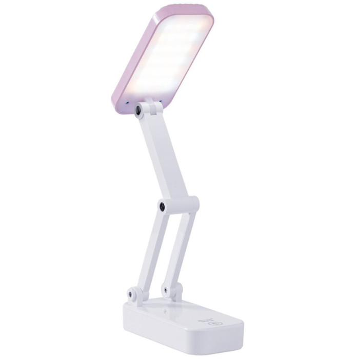 Valeso 1916 Pink — LED foldable desk lamp powered by battery or mains