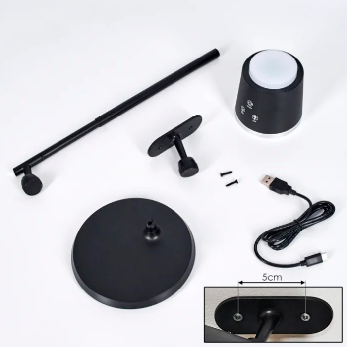 Sirius BL 1005 black - LED lamp desk or wall with built-in battery
