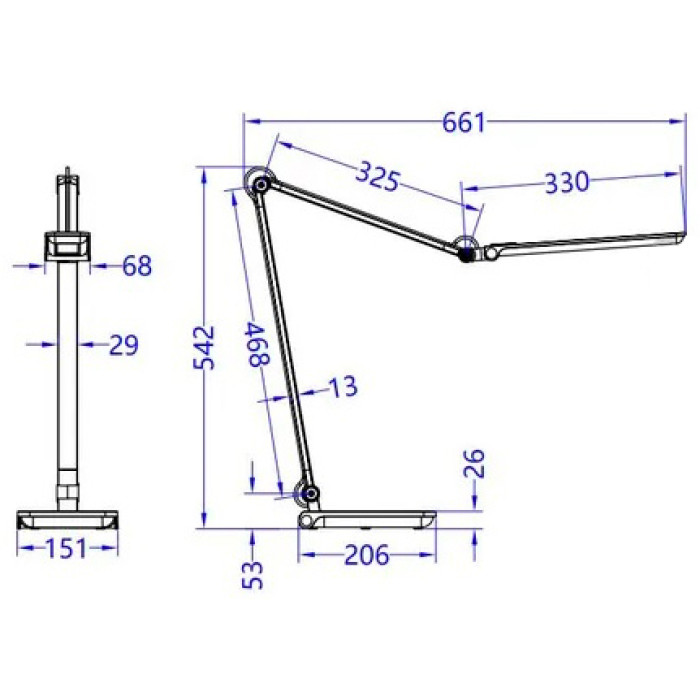 Sirius BL 1121 brushed silver - LED desk lamp with dimmer