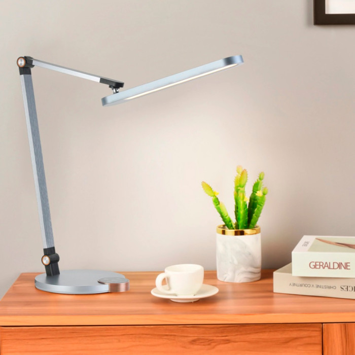 Sirius BL 1131 C matte gray - tall LED table lamp touch + charger for phone