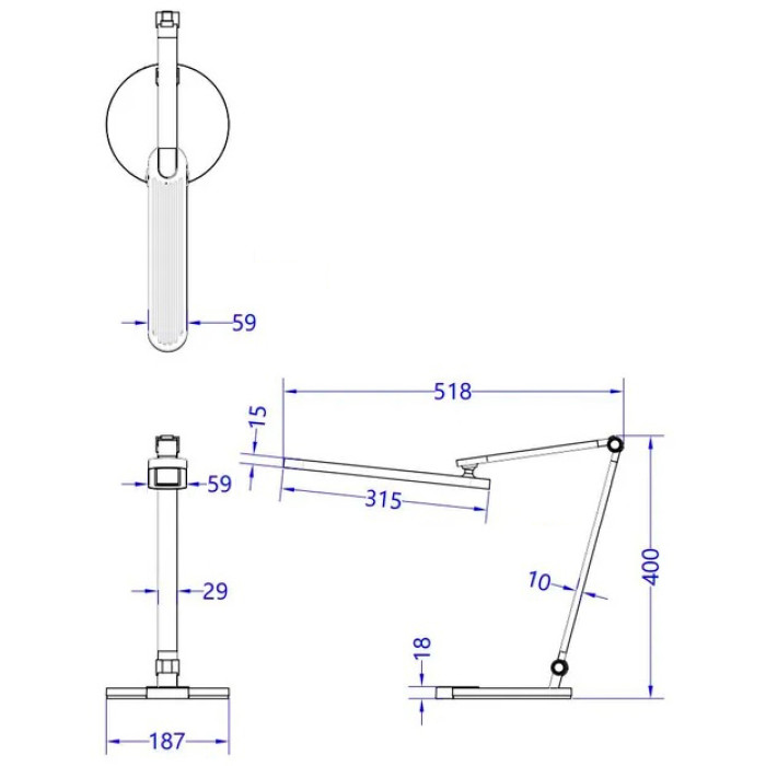 Sirius BL 1131 C matte white - LED table lamp 9 W with touch control