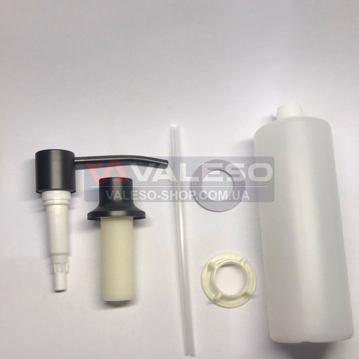 Дозатор Valeso 103 PVD черный - нажимной врезной дозатор для кухонной мойки