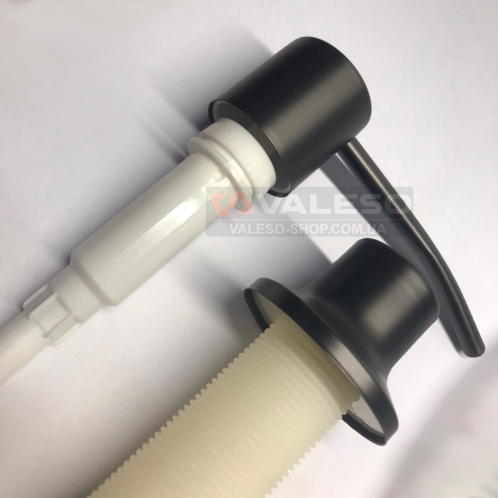 Дозатор Valeso 103 PVD черный - нажимной врезной дозатор для кухонной мойки