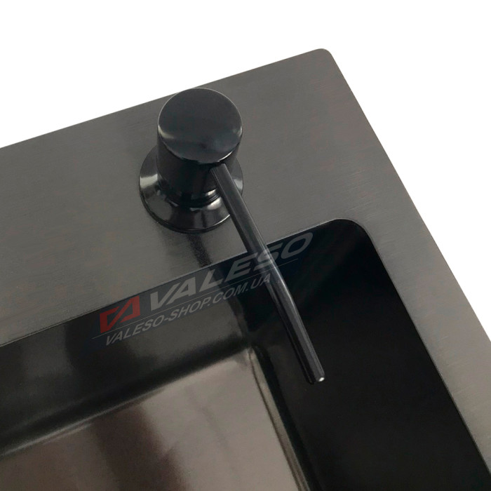Valeso 104 Black Gloss Push-Type Dispenser for Kitchen Sink