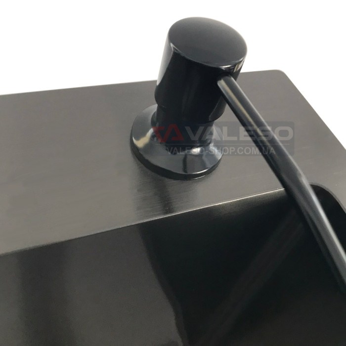 Valeso 104 Black Gloss Push-Type Dispenser for Kitchen Sink