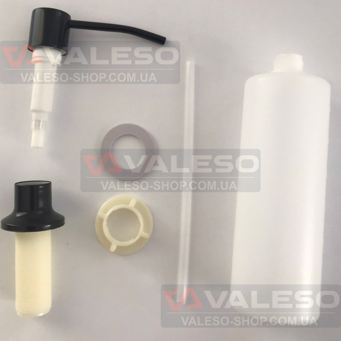 Valeso 104 Black Gloss Push-Type Dispenser for Kitchen Sink