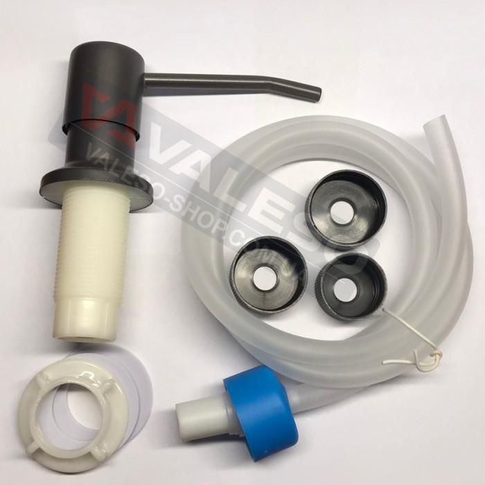 Дозатор Valeso SR3 графит - нажимной, врезного монтажа, с трубкой длиной 1 метр