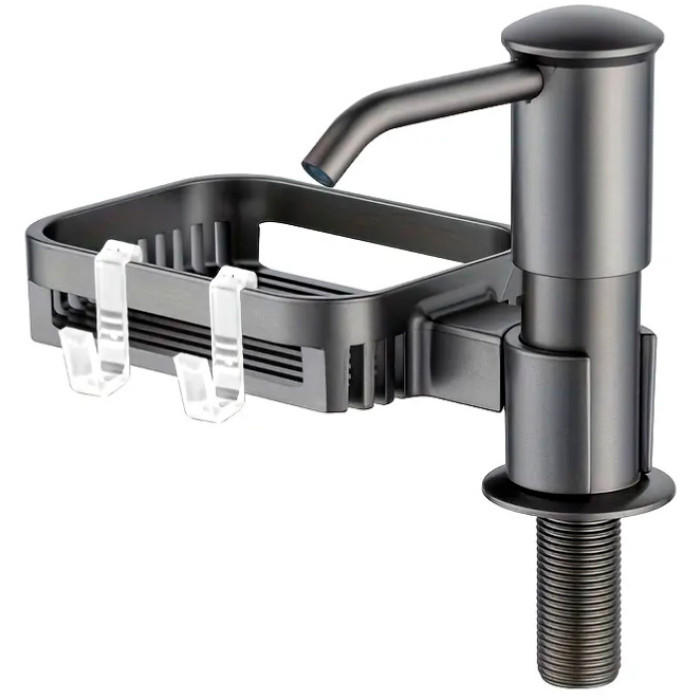 Dispenser Valeso VT4 PVD black – 2 in 1 with soap dish, tube 1 meter long, built-in installation