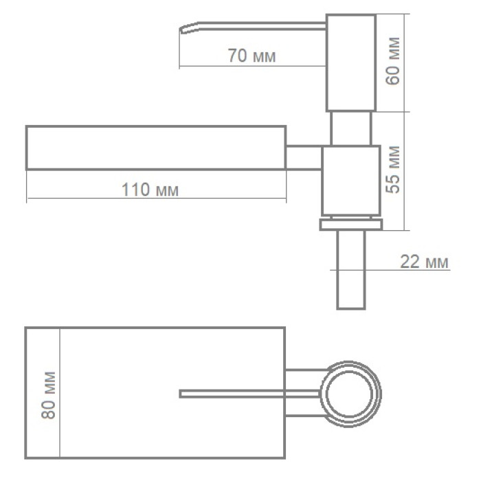 Dispenser Valeso VT4 PVD black – 2 in 1 with soap dish, tube 1 meter long, built-in installation