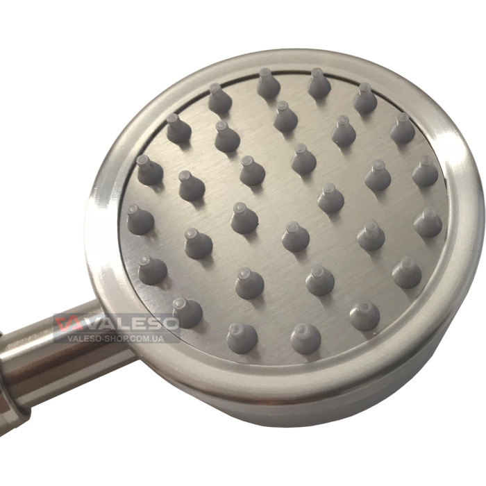 Valeso 349 N – 80 mm stainless steel handheld shower head with anti-limescale protection