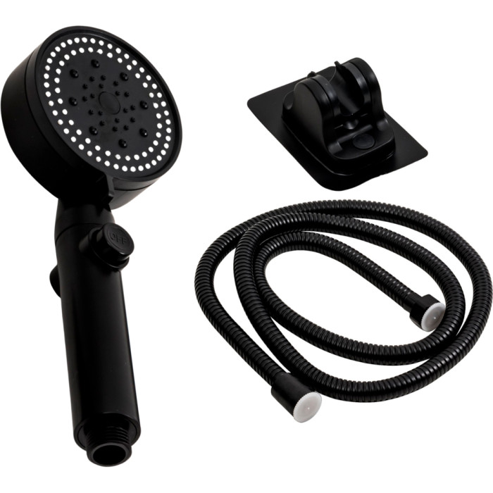 Valeso HD10 Black – multifunctional showerhead with hose and wall bracket
