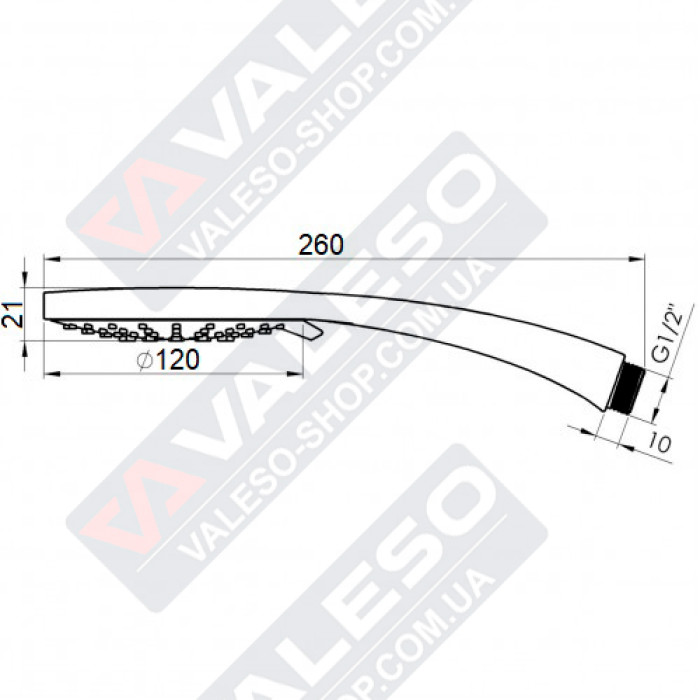 Valeso NSY 019 - чорна ручна лійка для душу 120 мм на 3 функції