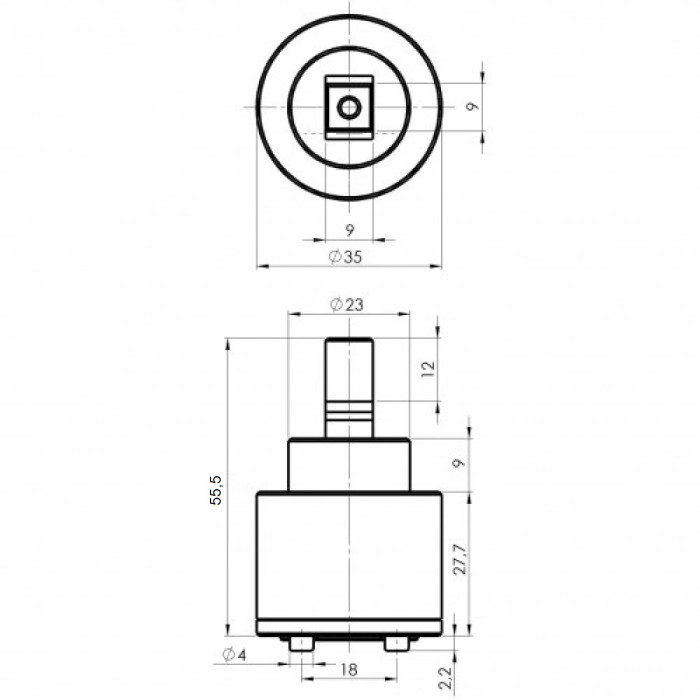 Cartridge Valeso NESCT1 35 mm - universal ceramic cartridge for faucet