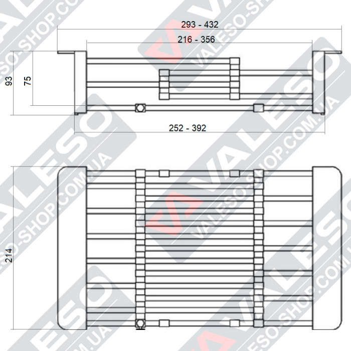 Корзина для кухонной мойки Valeso L2010 решетчатая, универсальная