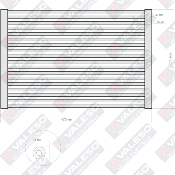 Valeso LN118K Grey Roll Mat size 47 x 35 cm for kitchen sink