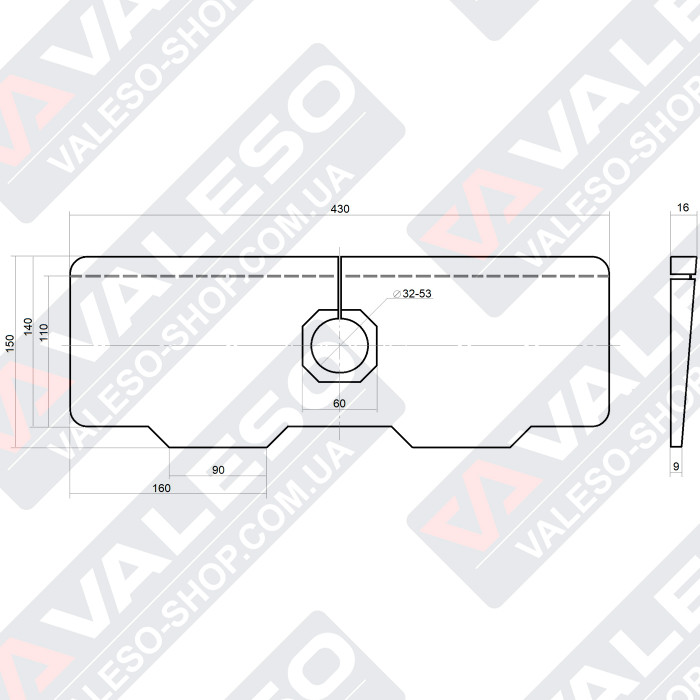 Силиконовый коврик Valeso RB2 43*15 - коврик на полку смесителя для кухонной мойки 