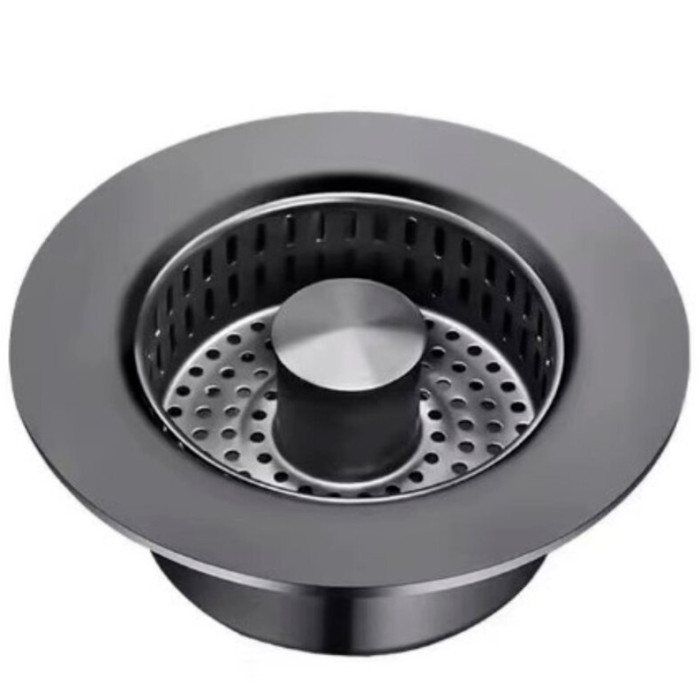 Click-Clack drain valve Valeso DR109G PVD black for kitchen sink