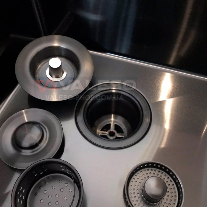 Click-Clack drain valve Valeso DR109G PVD black for kitchen sink