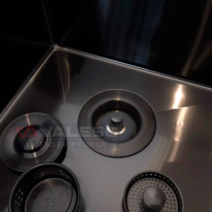 Click-Clack drain valve Valeso DR109G PVD black for kitchen sink