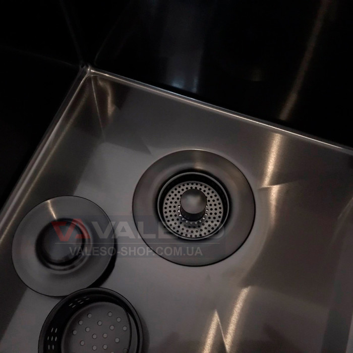 Click-Clack drain valve Valeso DR109G PVD black for kitchen sink